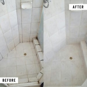 Grout Repair before and after